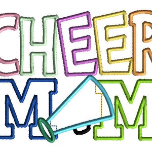 Cheer Mom Embroidery Design Machine Applique
