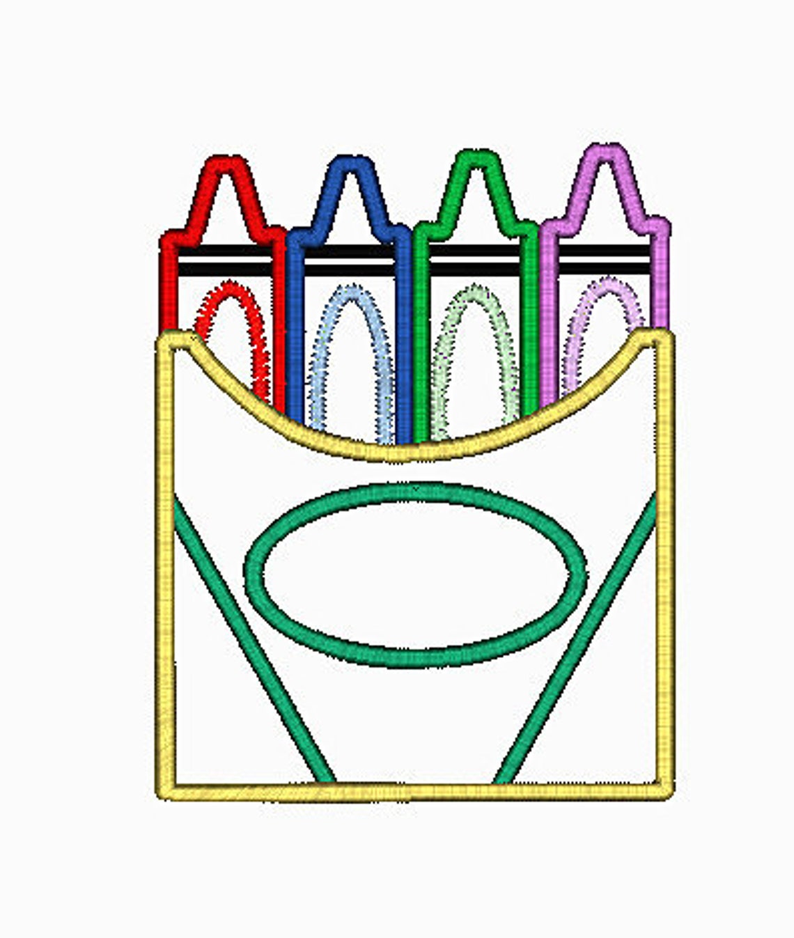 Back to School Crayon Box Embroidery Design Machine Applique Etsy