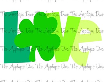 St Patrick's Day LOVE Clover SVG/DXF cutting file