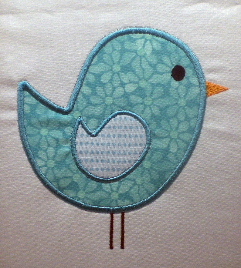 Simple Bird Machine Embroidery Degian Applique image 1