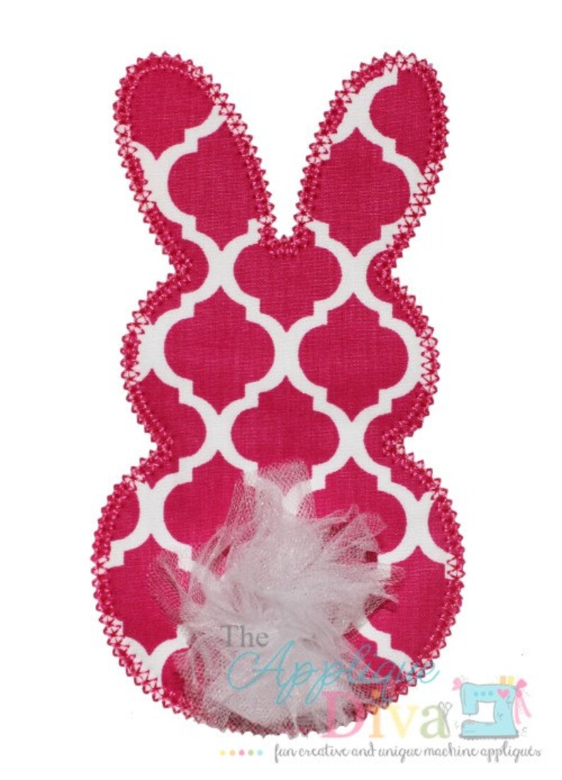 Easter Bunny Silhouette Digital Embroidery Design Machine Applique image 1