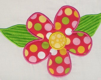 Flower with Leaves Embroidery Design Machine Applique with free mini