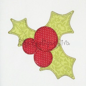 Christmas Holly Embroidery Design Machine Applique image 1