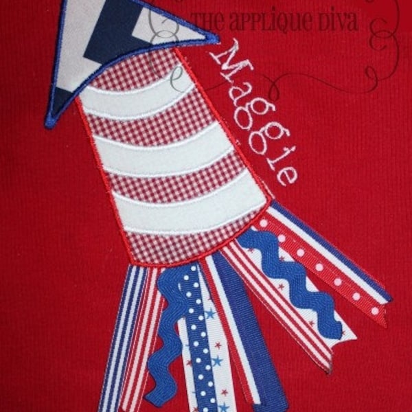 4 luglio nastro razzo ricamo Design Applique