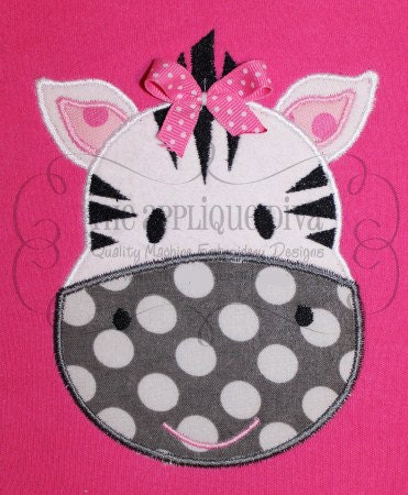 Zebra Embroidery Design Machine Applique