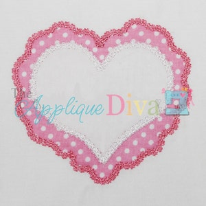 Valentine's Day Lace Heart Embroidery Design Machine Applique