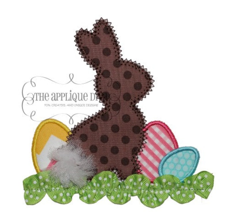 Easter Rabbit in Grass Digital Embroidery Design Machine - Etsy
