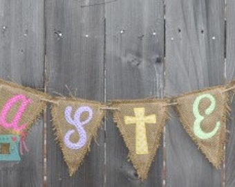 Easter Pennant Banner Digital Embroidery Design Machine Applique
