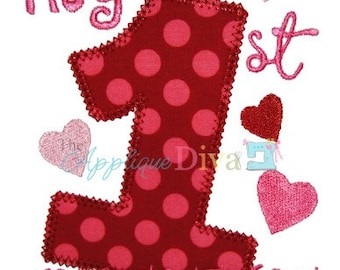 Valentine's Day My First Valentines Day Digital Machine Embroidery Design Applique