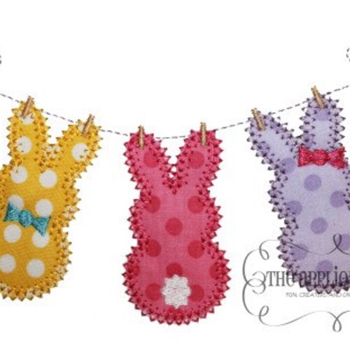 Easter 3 Rabbits or Bunnies Embroidery Design Machine Applique - Etsy