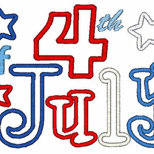 4th of July Embroidery Design Applique image 2