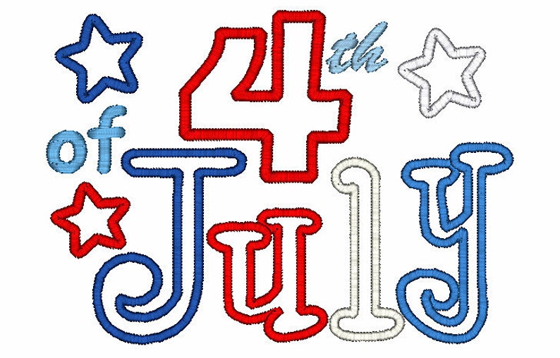 4th of July Embroidery Design Applique image 2