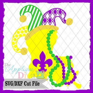 Mardi Gras Jester Louisiana SVG/DXF file image 1
