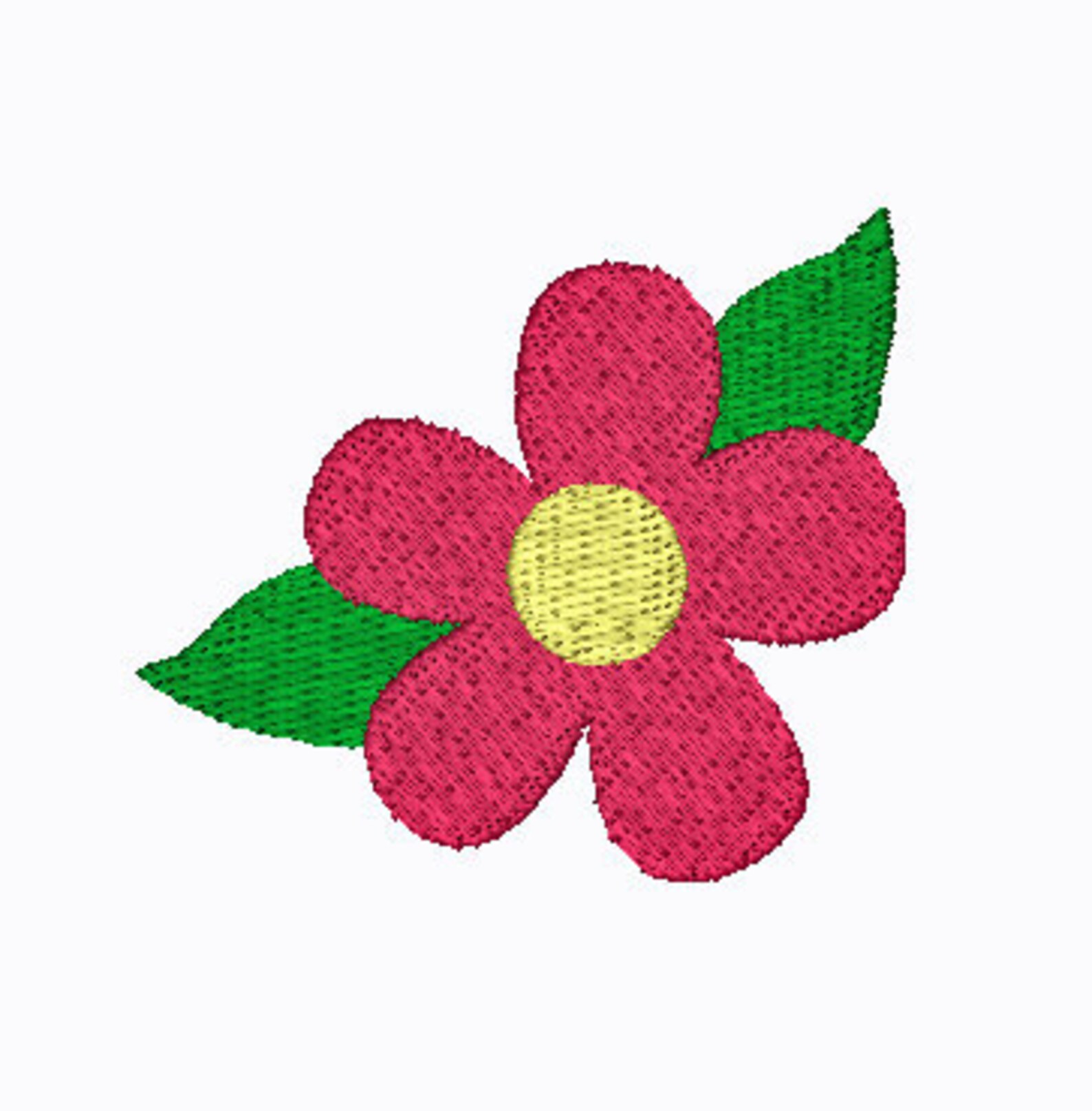 Flower With Leaves Embroidery Design Machine Applique With Etsy