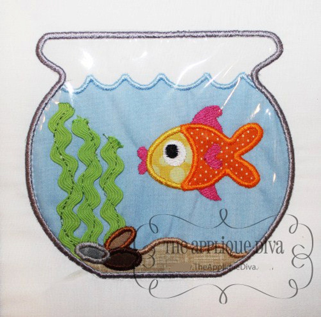 Fish Bowl Embroidery Design Machine Applique - Etsy