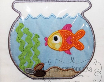 Fish Bowl  Embroidery Design Machine Applique