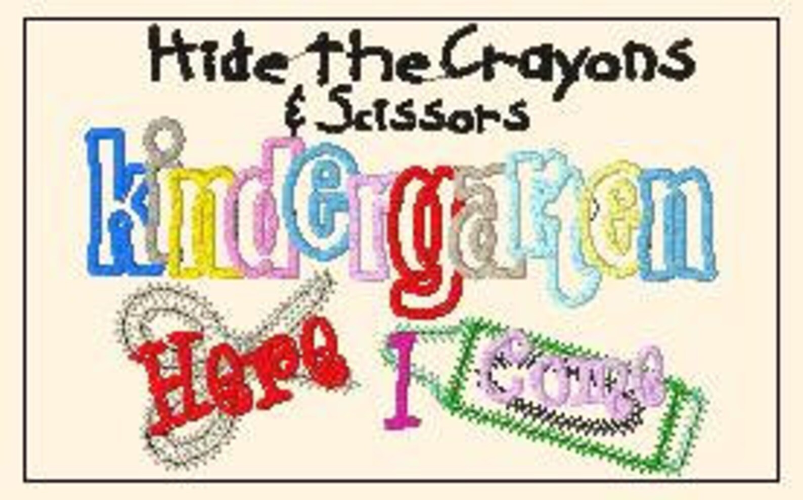 Back to School Hide the Scissors Kindergarten Digital Embroidery Design ...