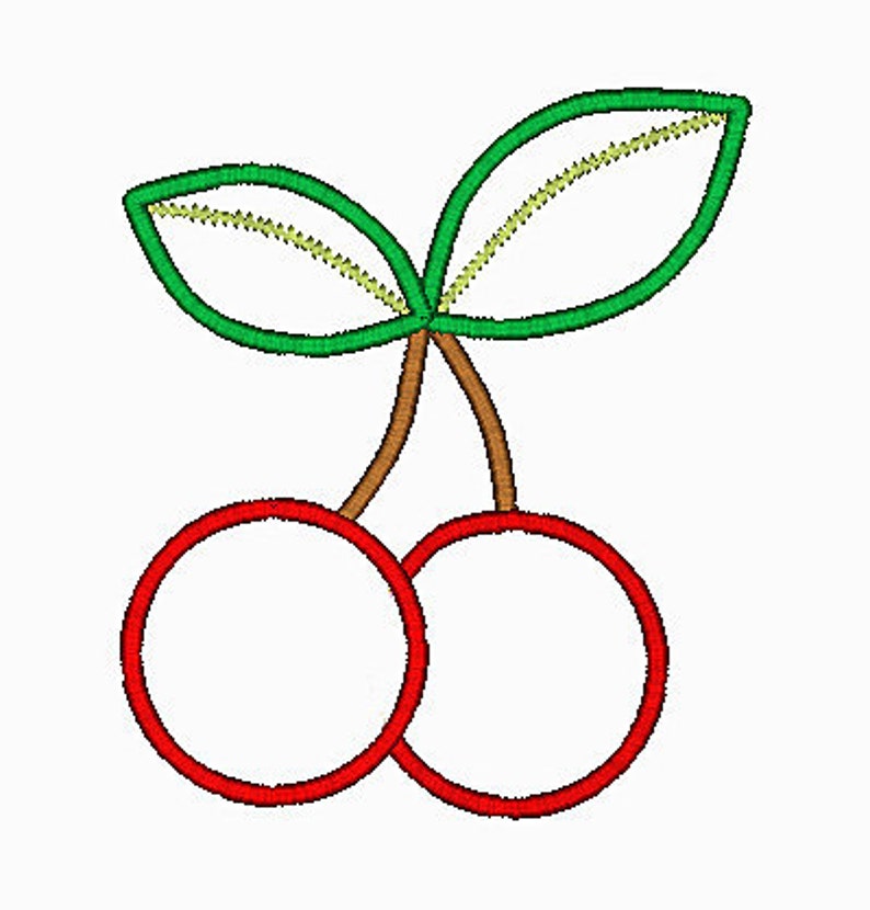 Cherries Embroidery Design Machine Applique. Etsy