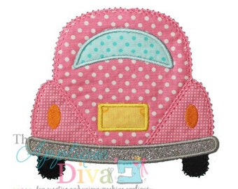 Summer Love Bug Car Digital Embroidery Design Machine Applique