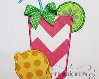 Summer Lemonade Embroidery Design Machine Applique