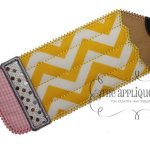 Back to School  Simple Pencil Embroidery Design Machine Applique