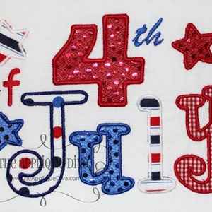 4th of July Embroidery Design Applique image 1