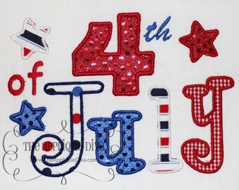 4th of July  Embroidery Design Applique