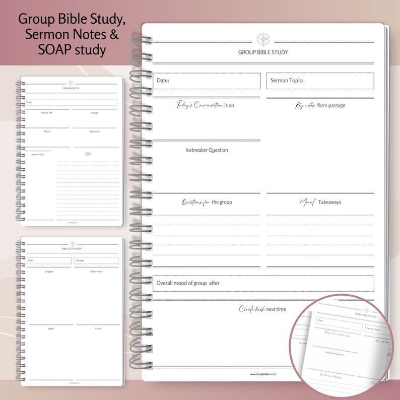 Bible Study Journal With SOAP Notes, Bible Study Guide, Sermon Verse ...