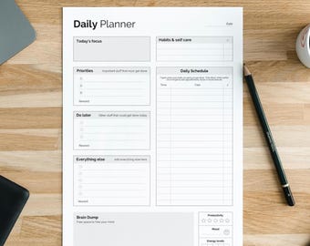 ADHD NOTEPAD for Neurodivergent Adults - Productivity Daily To do list, focus, brain dump, cleaning | Minimalist, A4 Deskpad