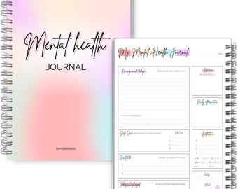 Mental Health Journal | Daily Gratitude, Self Care Planner, Therapy, Anxiety, Mood Tracker, Guided Journal & prompts | A5 Spiral (Colorful)