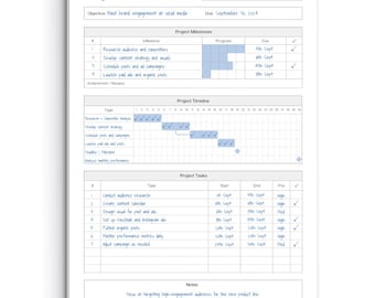 Project Planner Notepad, Project Management Organizer Desk Pad, Project Tracker - Manage project tasks & meeting deadlines | 50 sheets | A4