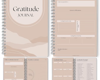 Gratitude & Mindfulness Journal, 90 Day Self Care Planner, Positivity Diary, Daily Gratitude Jar, Wellness, Manifestation | A5 Spiral