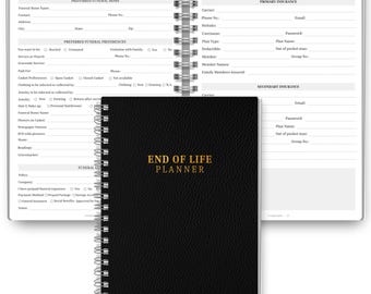 End of Life Planner | Emergency Binder with Medical, Death, Estate, Funeral planning | Prepare Just In Case, What if Household Binder | A5
