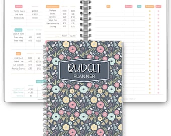 Budget Planner & Monthly Bill Organizer | Finance Budget Planner, Savings, Debt, Income, Expenses, Spending and Bill Trackers | A5 Spiral