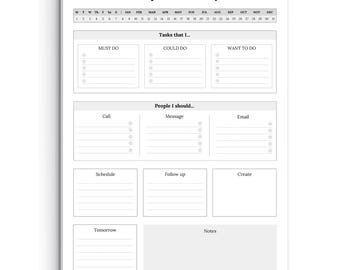 Brain Dump Notepad, To Do List Desk Pad, Productivity Planner, ADHD Daily Planner | 50 Undated Tear Away Sheets | A4 Deskpad, Minimalist