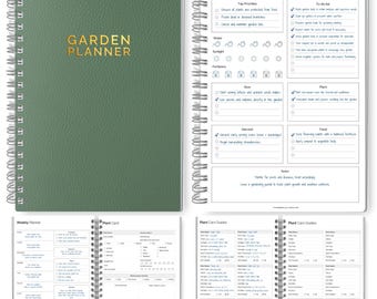 Garden Planner & Plant Journal | Planting Calendar, Plant Care, Seed Starting, Herb Notes, Gardening Planner (Green) | A5 Spiral