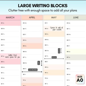 2026 Wall Planner, GIANT A0 (119cm x 84cm), 2026 Rainbow Monthly Wall Calendar, Jumbo size, Year at a glance | Colorful | Folded image 4