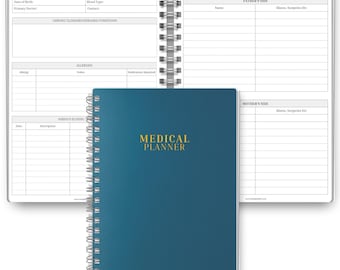 Medical Planner Logbook | Prescription Log Journal | Track Symptoms, Medications, & Doctor Notes | Holistic Health Planner | A5 Teal