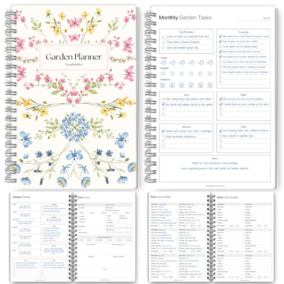Garden Planner & Plant Journal | Planting Calendar, Plant Care, Seed Starting, Herb Notes, Gardening Planner (Botanical) | A5 Spiral