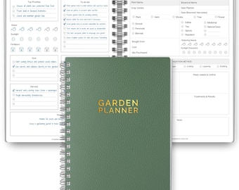 Gardening Planner & Plant Journal | Planting Calendar, Plant Care, Seed Starting, Herb Notes, Garden Planner (Green) | A5 Spiral
