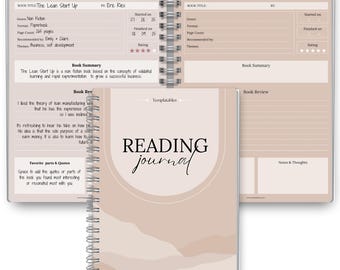 READING Journal, Book Tracker, Reading Challenge, Book Review Template, Book Journal, Reading Planner, Bookshelf, Log (Lux) | A5 Spiral