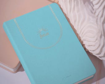 ADHD Daily Planner for Neurodivergent Adults - Premium Productivity & To Do List, Guided focus pages, Gold Foiling + GIFT BOX (Teal Blue)
