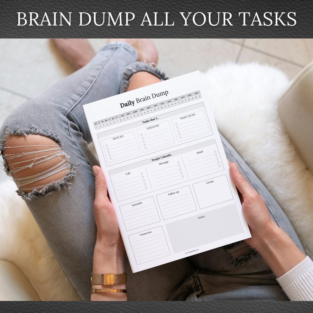 Brain Dump Notepad, to Do List Desk Pad, Productivity Planner, ADHD ...