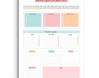 Brain Dump Notepad, To Do List Desk Pad, Productivity Planner, ADHD Daily Planner | 50 Undated Tear Away Sheets | A4 Deskpad (colorful)
