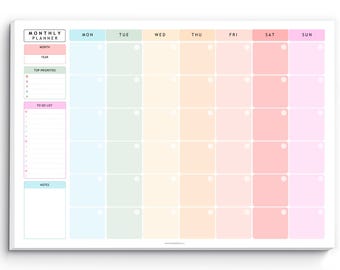 Monthly Planner Notepad, To Do List Planner Desk Pad, Brain Dump, To Do List Note Pad, Organizer and Priority List | A4
