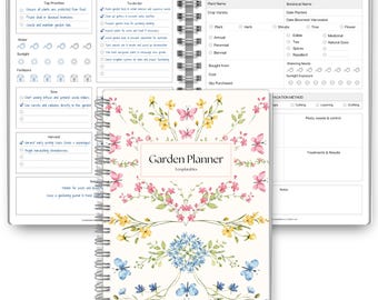Gardening Planner & Plant Journal | Planting Calendar, Plant Care, Seed Starting, Herb Notes, Garden Planner (Botanical) | A5 Spiral