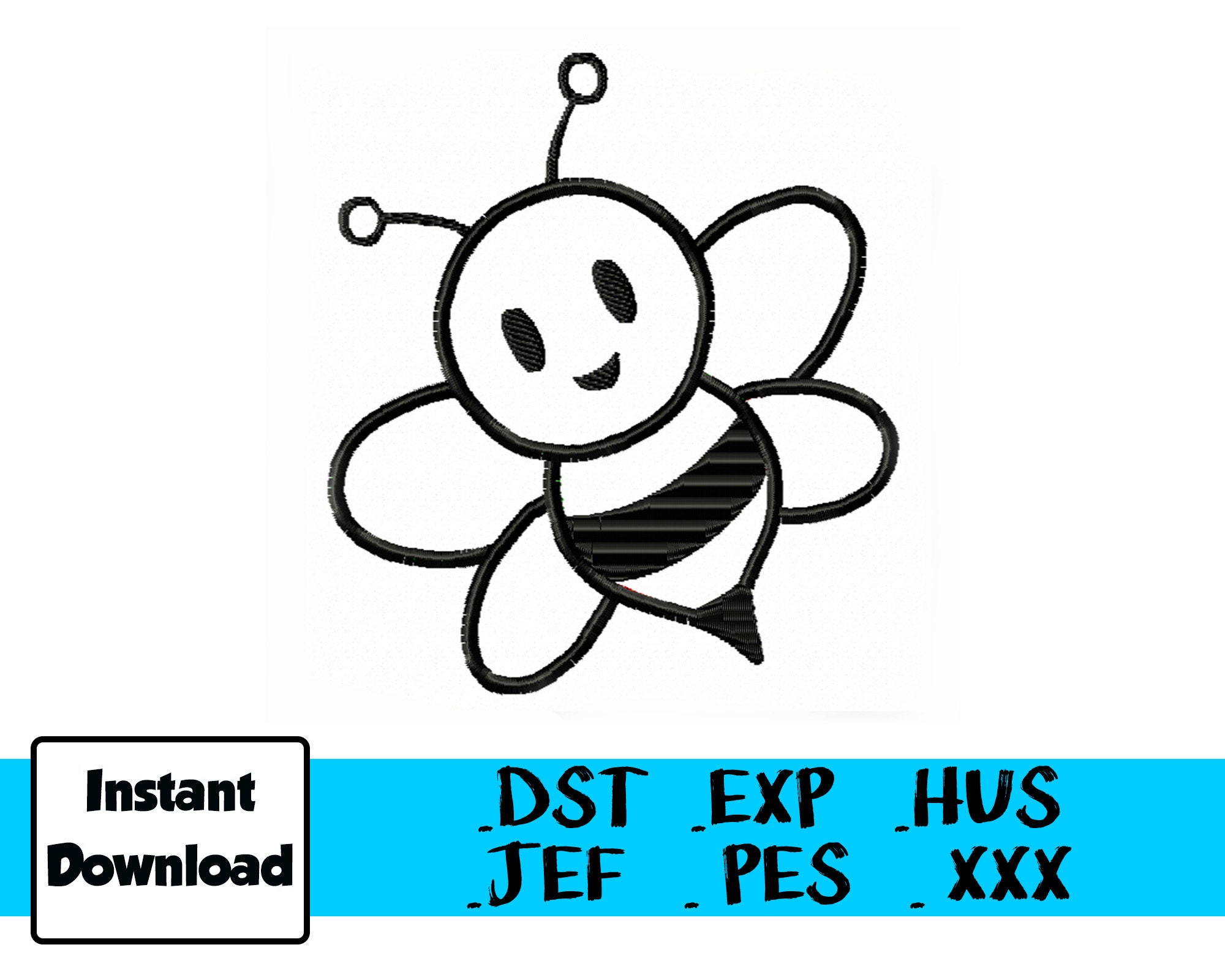 Bumble Bee Applique Machine Embroidery Pattern instant Etsy