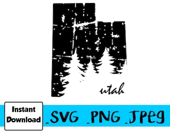 Utah SVG State Digital File distressed vintage weathered Salt Lake City, Moab, Zion, Arches, National Park, Capital Reef, Canyonlands Shirt