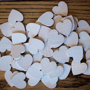 50 Wood Heart Cutout Shape for birthday anniversary boards wood wedding signature hearts small wooden hearts