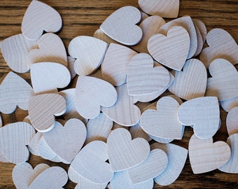 50 Wood Heart Cutout Shape for birthday anniversary boards wood wedding signature hearts